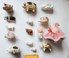 15 vintage pig ornaments
