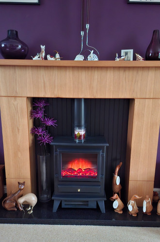 Black granite hearth - , with
