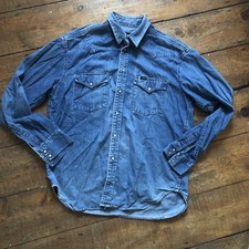 Lee Men's Denim Cowboy Shirt Adult Size L  Vintage Western Wear