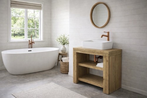 Rustic solid wood - wood, bathroom