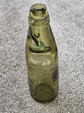 Very Nice! Globe Pictorial Leigh & co Salford Amber Green 6 oz Codd Bottle