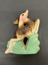 Vintage Ceramic Leaping Deer 2.5” X 3.5” Made In Japan 1960’s
