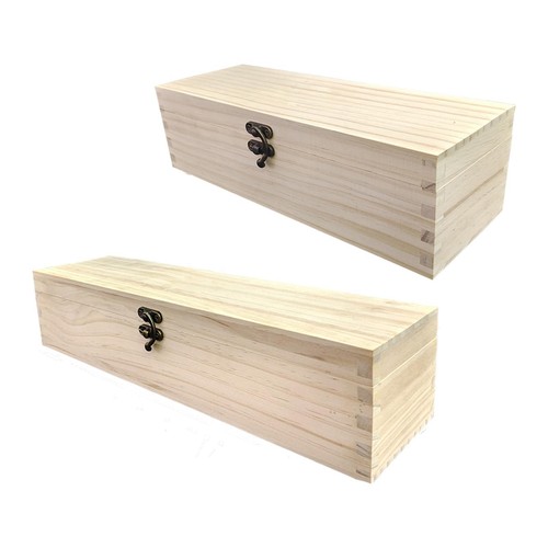 Wooden box with hinged lid - box,