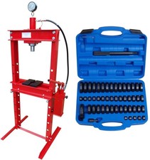 20 Ton Workshop Hydraulic Bench Press Garage with 2 Pumps & 52x Bushing Driver