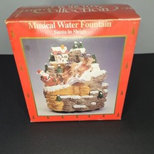 Heritage Mint 1998 Musical Water Fountain Santa In Sleigh Tested And Works 