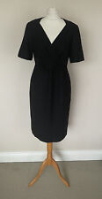FAB Fenn Wright Manson Black 100% Wool Double Crepe Shift Dress Size 12 BNWT 