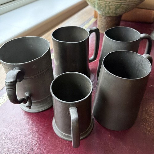 Vintage pewter tankards - tankards, of