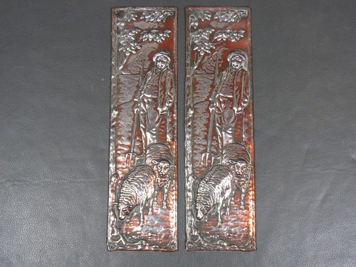 Vintage pair coppered steel