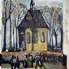 The Church At Auvers After Van Gogh Original Oil Impasto