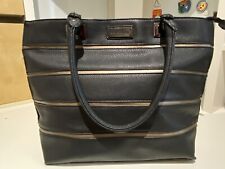"Pierre Cardin" badged black faux leather handbag/tote bag