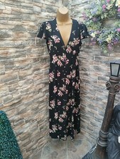 Zara Black Pink Floral Maxi Dress  Small party occasion wedding summer holidays 