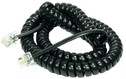 Coiled telephone handset cord - telephone,