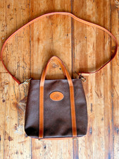 Vintage Mulberry brown Scotchgrain oak leather Belle shoulder grab crossbody bag