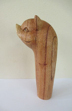 WOODEN CARVED PIG HEAD  STICK