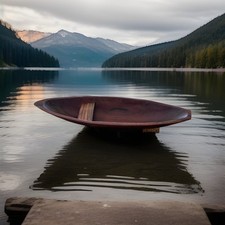 Hand-Carved Wooden canoe Small