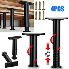4X Telescopic Adjustable Bed Support Furniture Sofa Leg Bed Bottom Feet 18-34cm