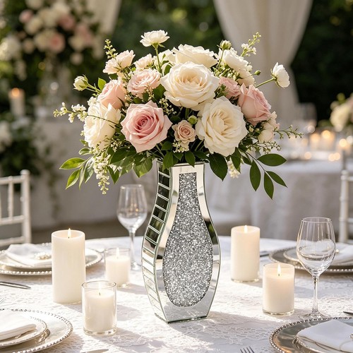 39cm tall crushed diamond - diamond, vase