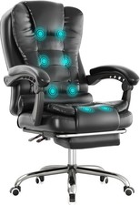 Massage Office Chair Executive Gaming Heated Recline Footrest Computer Chairs