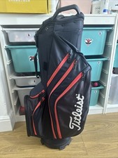 2022 Titleist Golf Cart Bag, 14-way, Black/Red, Rainhood, Good Condition
