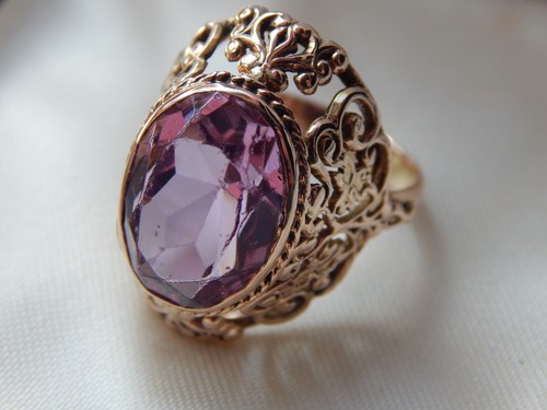 Vintage soviet rose gold ring - vintage,