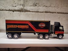 Vintage Nylint Harley Davidson GMC Tractor Trailer Semi Steel In Great Cond. 21”