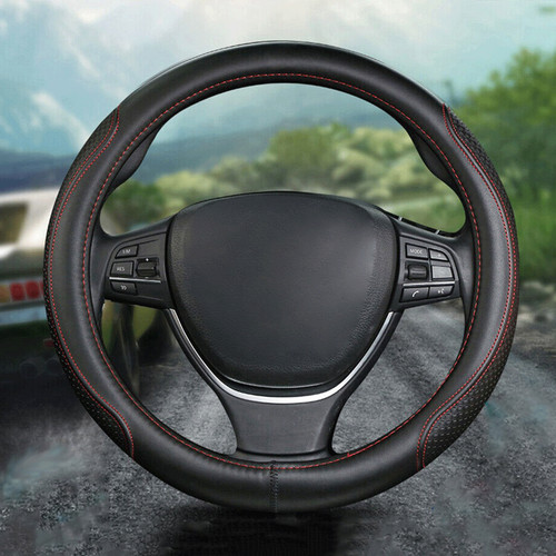 Black red steering wheel - red,