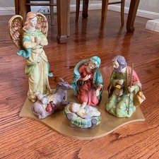 Nativity Set of 6 Porcelain Scene Set Christmas Holiday | Hand Painted 