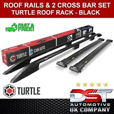 ROOF RACK RAILS & CROSS BAR SET SATIN BLACK FOR VW T5 T6 TRANSPORTER LWB