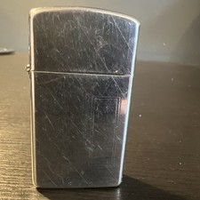 Zippo Bradford Slim Silver Chrome Lighter Made In USA 1990 Fired 