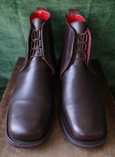 JEFFERY~WEST PLAIN FRONT CHUKKA BROWN MENS BOOT UK SIZE 8