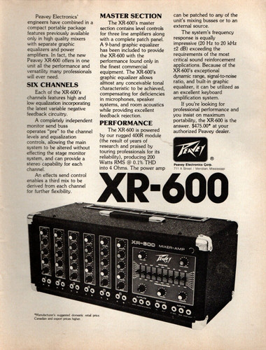 Vtg 1970s peavey 600 - 1970s, xr-600
