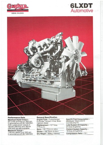 Gardner 6lxdt truck diesel - gardner,