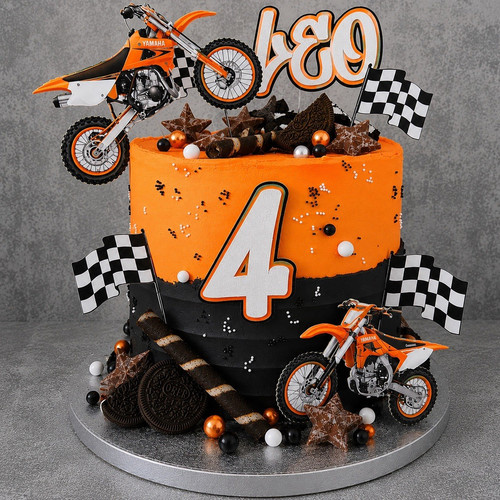 Motorbike race birthday cake - motorbike,