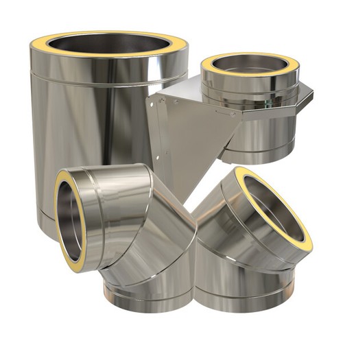 Twin wall flue pipe insulated - twin,