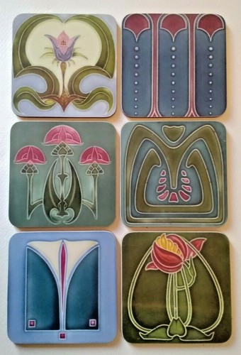 Art nouveau coasters set of - art,