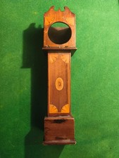 Antique Pocket Watch Holder Miniature Mahogany Marquetry Longcase Clock 