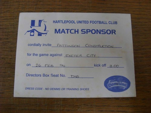 1994 ticket hartlepool - ticket:,