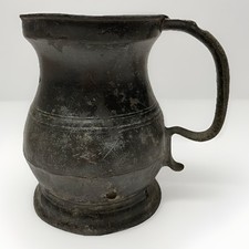 Georgian Pewter Tavern Mug c.1780–1820 Baluster Alehouse Tankard Antique Museum