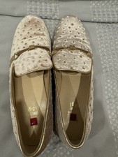 Hogl shoes pink size 5.5 velvety fabric -  flat heel - brand  new