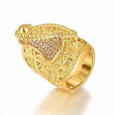 Gold Filled | XXXL Saddle Ring with Stones | Heavy Men’s Ring Size V
