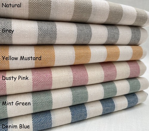 Linen look cream stripes culla - look,
