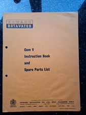 HOWARD GEM V  ROTAVATOR INSTRUCTION BOOK & SPARE PARTS LIST ROTOVATOR MANUAL
