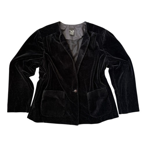 Vintage black velvet - black, jacket