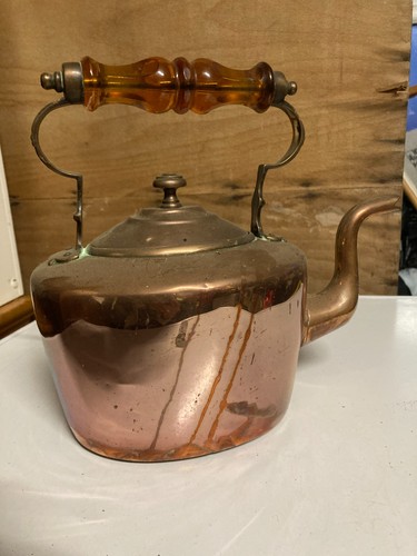Gorgeous antique copper kettle - antique,