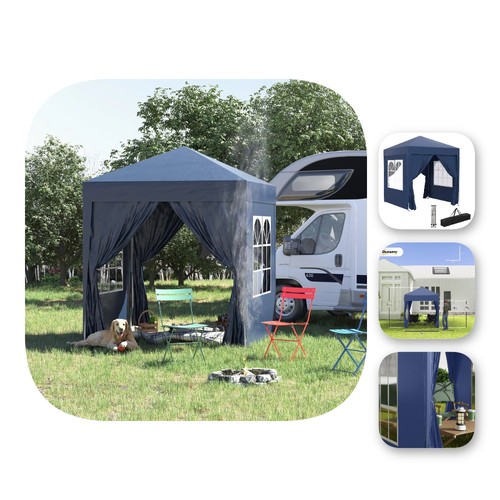 2x2m pop garden gazebo - up,