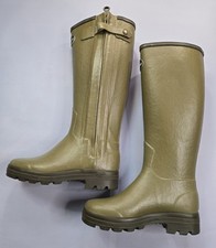 LE CHAMEAU CHASSEUR LEATHER LINED MEN'S ICONIC GREEN WELLINGTON BOOTS