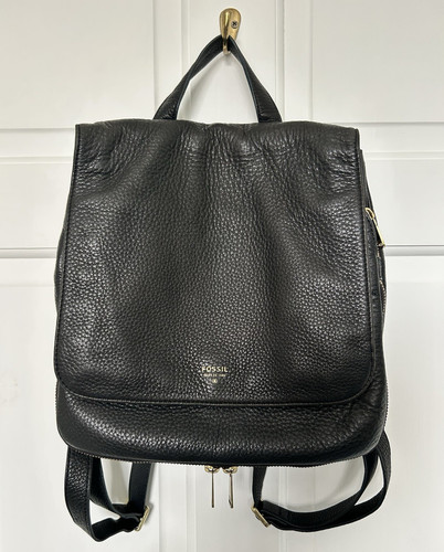 Fossil black pebbled leather - pebbled,