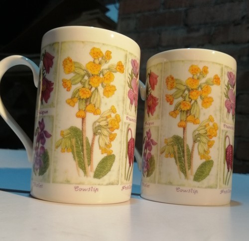 Flowers floral design mugs - 2x,