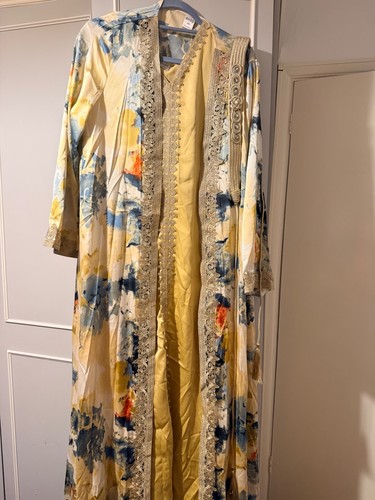 Yellow blue floral moroccan - &,