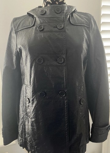 Black vinyl jacket with - black,
